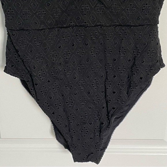 New! Adore Me Melony Contour Swimsuit Jet Black Eyelet Size L 47337 - Picture 10 of 15